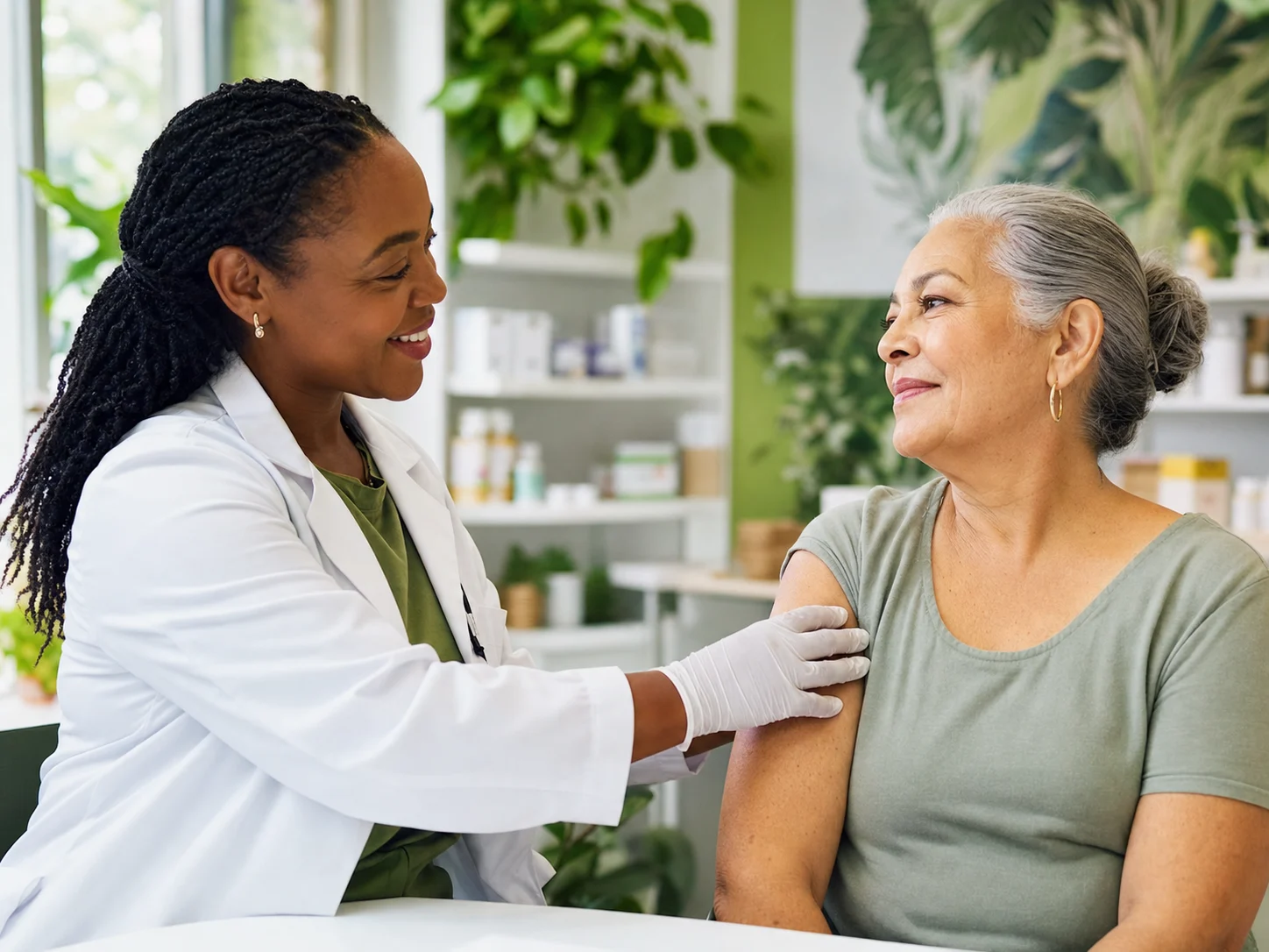 Pharmacist providing care
